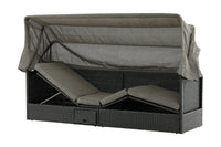 Nopy Sonnenliege mit Dach - schwarz / grau