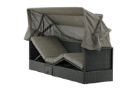 Nopy Sonnenliege mit Dach - schwarz / grau