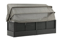 Nopy Sonnenliege mit Dach - schwarz / grau