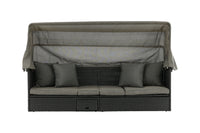 Nopy Sonnenliege mit Dach - schwarz / grau