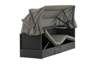 Nopy Sonnenliege mit Dach - schwarz / grau