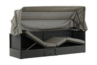 Nopy Sonnenliege mit Dach - schwarz / grau