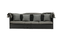 Nopy Sonnenliege mit Dach - schwarz / grau