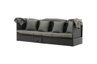 Nopy Sonnenliege mit Dach - schwarz / grau