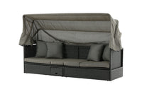 Nopy Sonnenliege mit Dach - schwarz / grau