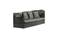 Nopy Sonnenliege mit Dach - schwarz / grau