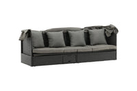 Nopy Sonnenliege mit Dach - schwarz / grau