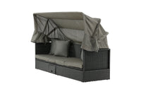 Nopy Sonnenliege mit Dach - schwarz / grau