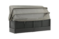 Nopy Sonnenliege mit Dach - schwarz / grau