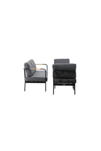 Pehnna Sofaset Loungeset Stahl - Schwarz / Dunkelgrau 
