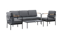 Pehnna Sofaset Loungeset Stahl - Schwarz / Dunkelgrau 