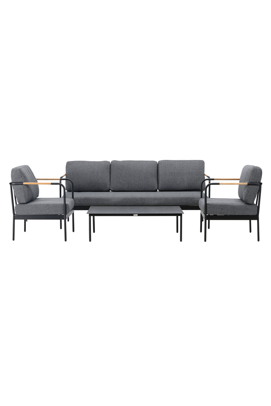 Pehnna Sofaset Loungeset Stahl - Schwarz / Dunkelgrau 
