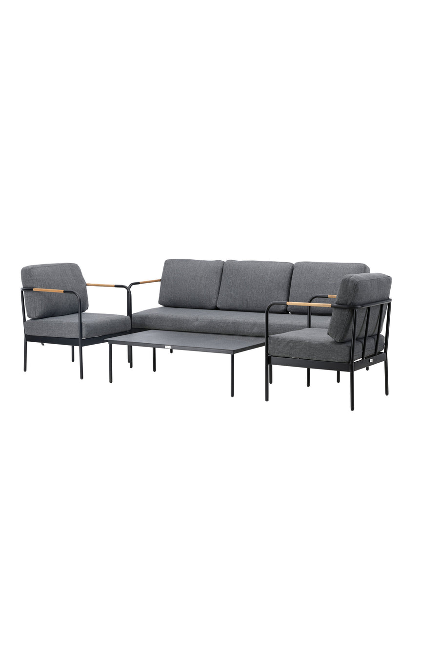 Pehnna Sofaset Loungeset Stahl - Schwarz / Dunkelgrau 