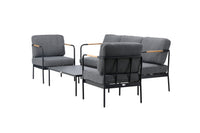 Pehnna Sofaset Loungeset Stahl - Schwarz / Dunkelgrau 
