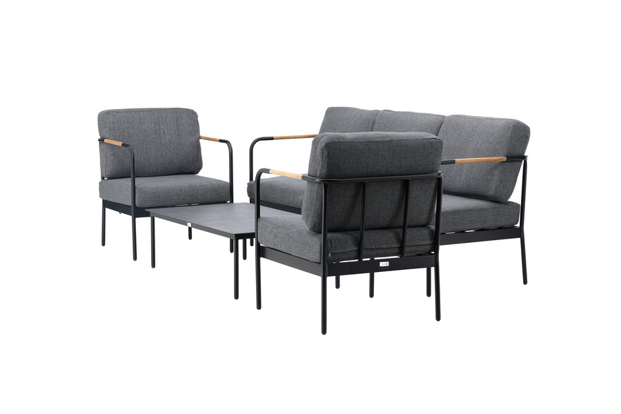 Pehnna Sofaset Loungeset Stahl - Schwarz / Dunkelgrau 