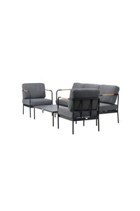 Pehnna Sofaset Loungeset Stahl - Schwarz / Dunkelgrau 