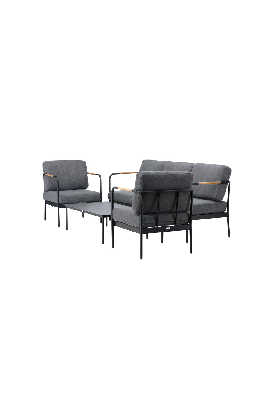 Pehnna Sofaset Loungeset Stahl - Schwarz / Dunkelgrau 