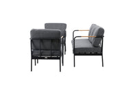 Pehnna Sofaset Loungeset Stahl - Schwarz / Dunkelgrau 