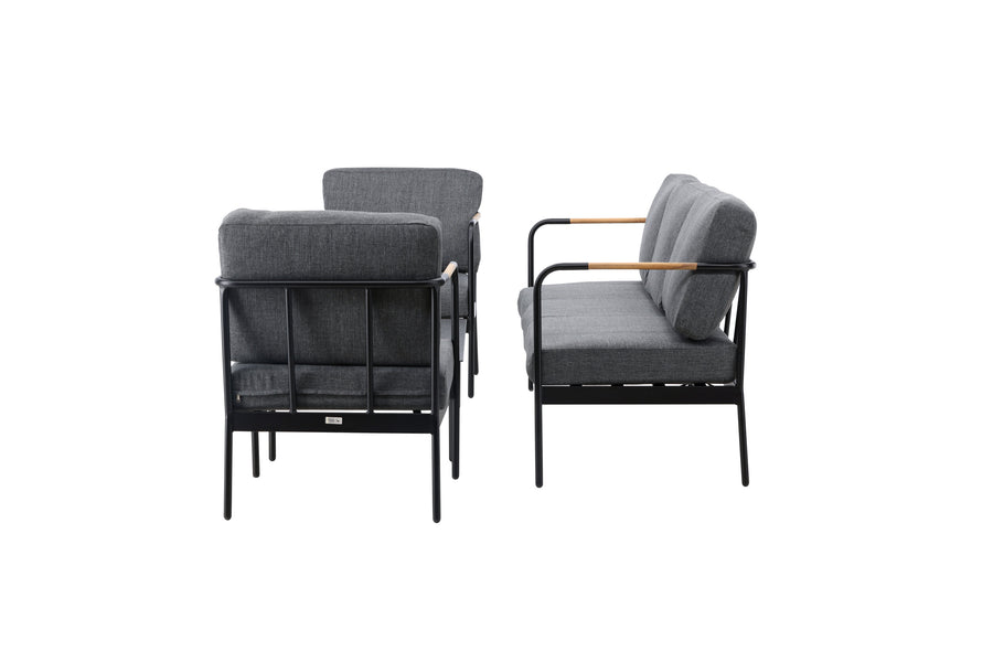 Pehnna Sofaset Loungeset Stahl - Schwarz / Dunkelgrau 