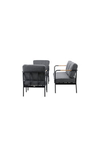 Pehnna Sofaset Loungeset Stahl - Schwarz / Dunkelgrau 