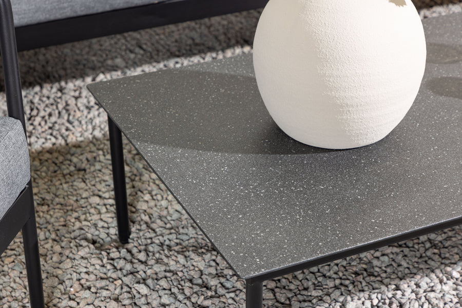 Pehnna Sofaset Loungeset Stahl - Schwarz / Dunkelgrau 