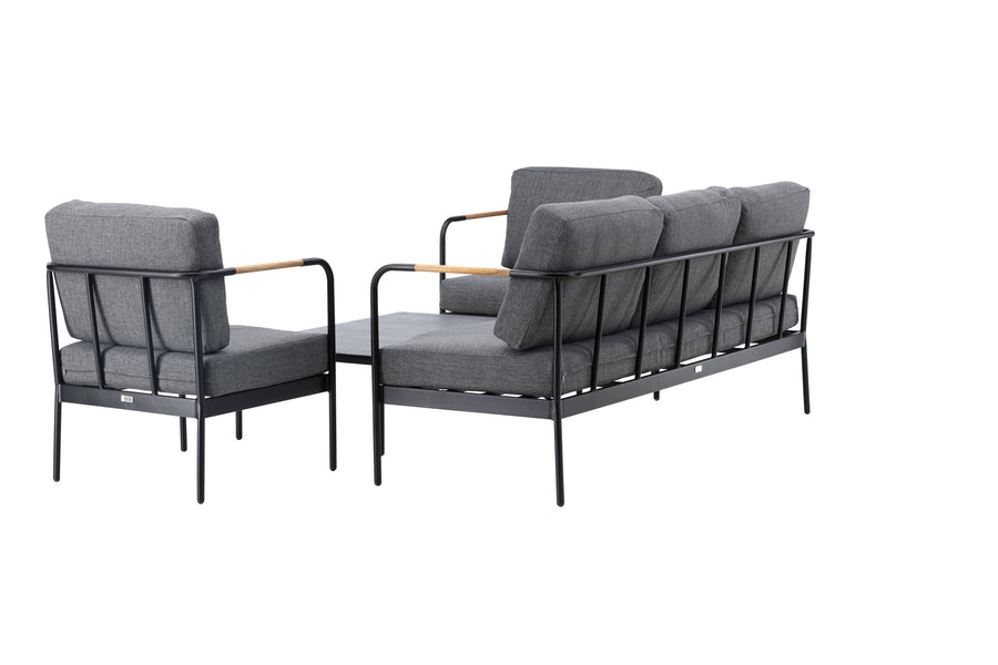 Pehnna Sofaset Loungeset Stahl - Schwarz / Dunkelgrau 