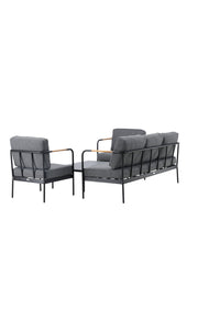 Pehnna Sofaset Loungeset Stahl - Schwarz / Dunkelgrau 