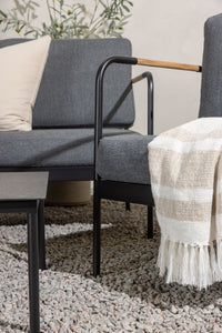 Pehnna Sofaset Loungeset Stahl - Schwarz / Dunkelgrau 