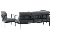 Pehnna Sofaset Loungeset Stahl - Schwarz / Dunkelgrau 