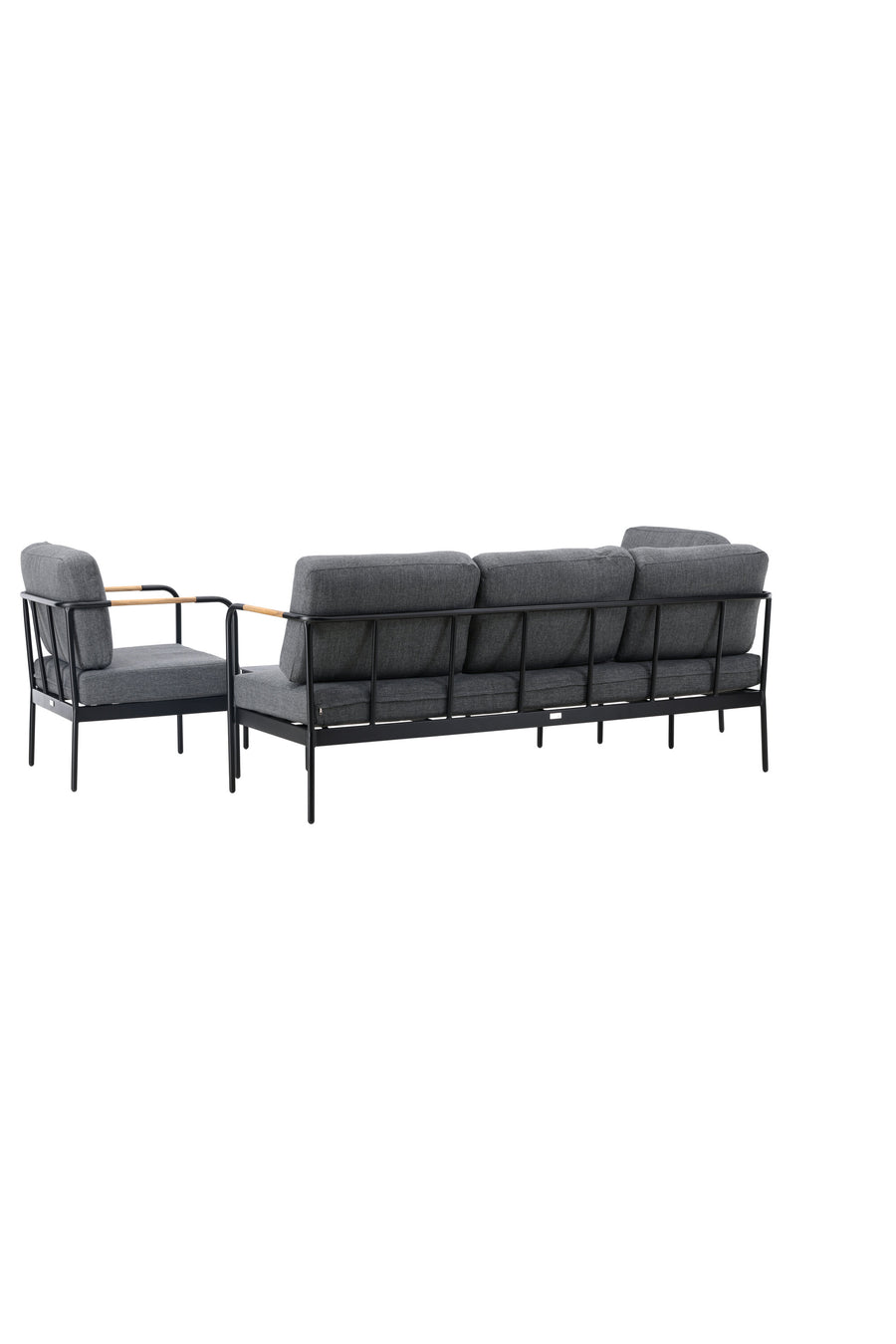 Pehnna Sofaset Loungeset Stahl - Schwarz / Dunkelgrau 