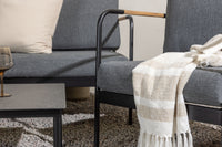 Pehnna Sofaset Loungeset Stahl - Schwarz / Dunkelgrau 