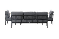 Pehnna Sofaset Loungeset Stahl - Schwarz / Dunkelgrau 