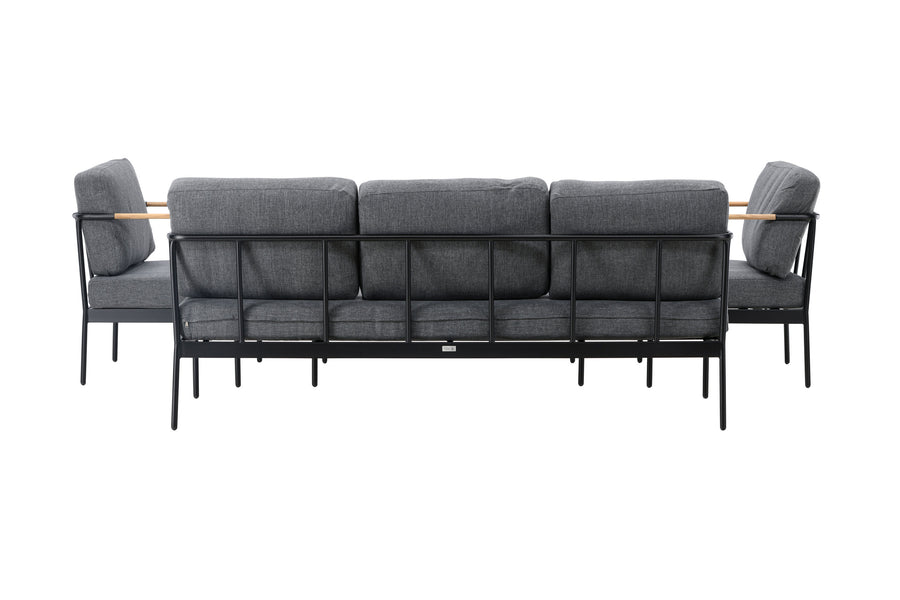 Pehnna Sofaset Loungeset Stahl - Schwarz / Dunkelgrau 