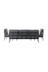 Pehnna Sofaset Loungeset Stahl - Schwarz / Dunkelgrau 