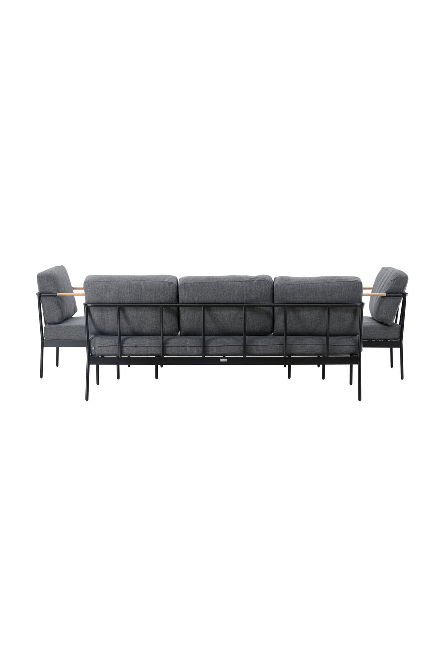 Pehnna Sofaset Loungeset Stahl - Schwarz / Dunkelgrau 