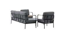 Pehnna Sofaset Loungeset Stahl - Schwarz / Dunkelgrau 