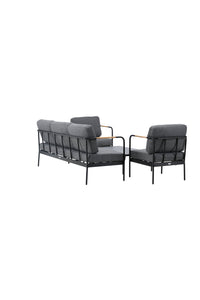 Pehnna Sofaset Loungeset Stahl - Schwarz / Dunkelgrau 