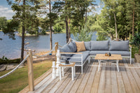 MEXICO Eckgruppe mit Couchtisch weiß/grau