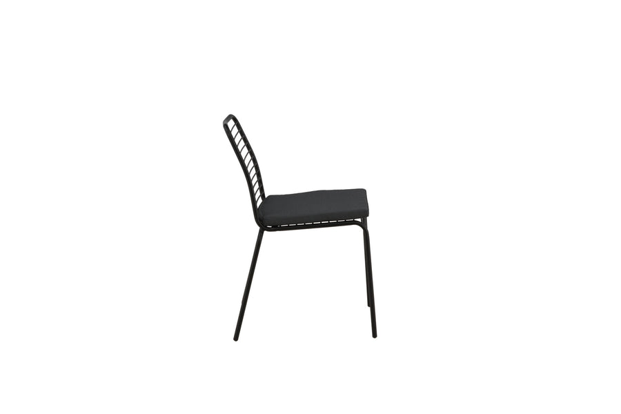 Panjin Essstuhl 2er-Pack - schwarz / alu