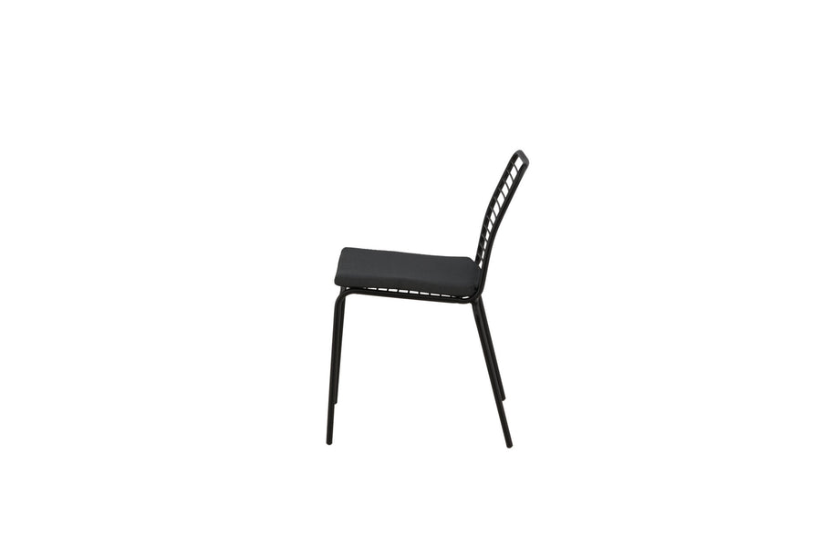 Panjin Essstuhl 2er-Pack - schwarz / alu
