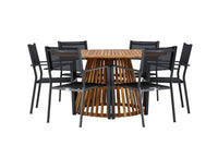 Tucumán Esstisch ø120 - Akazie + Copacabana Essstuhl - schwarz / schwarz