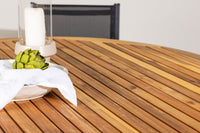 Tucumán Esstisch ø120 - Akazie + Copacabana Essstuhl - schwarz / schwarz