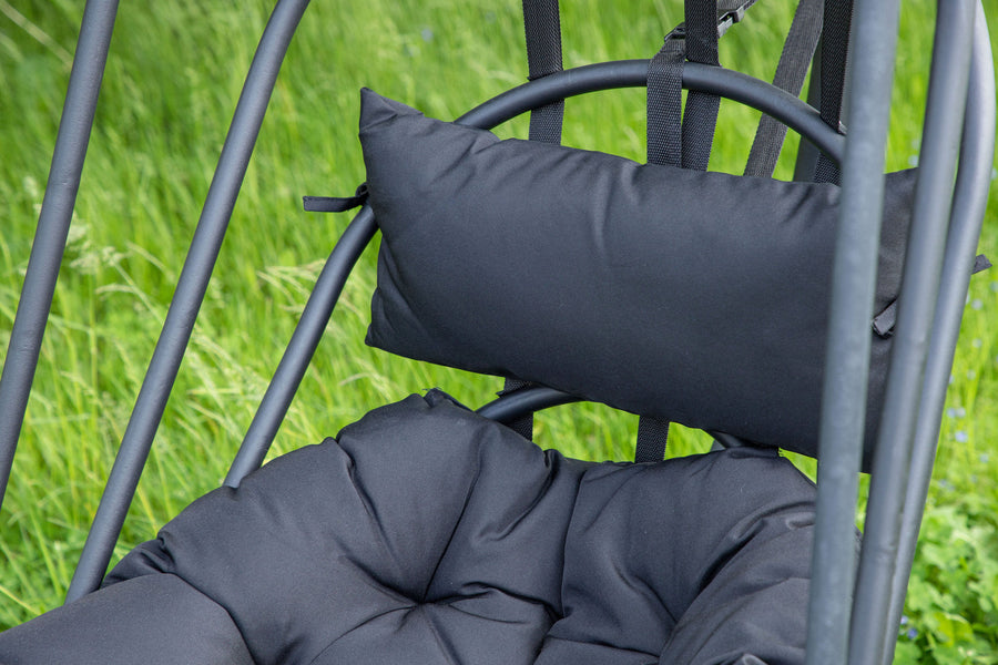 Panay Hängestuhl Metall - schwarz / schwarz