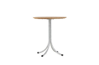 Holmsund Café-Tisch ø65 - Zink / Teak