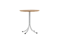 Holmsund Café-Tisch ø65 - Zink / Teak