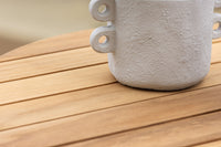 Holmsund Café-Tisch ø65 - Zink / Teak