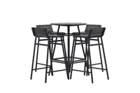 Mexiko Barset - schwarze Metall / schwarzes Akazienholz