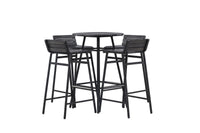 Mexiko Barset - schwarze Metall / schwarzes Akazienholz