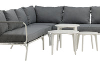 ROXO Eckgruppe mit Couchtisch weiß/grau