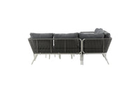 ROXO Eckgruppe mit Couchtisch weiß/grau